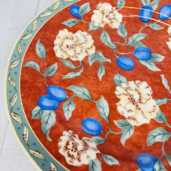 PTS international Interiors PROVENCE Fruit Leaves Porcelain Salad Plates Set 2 - Picture 14 of 16